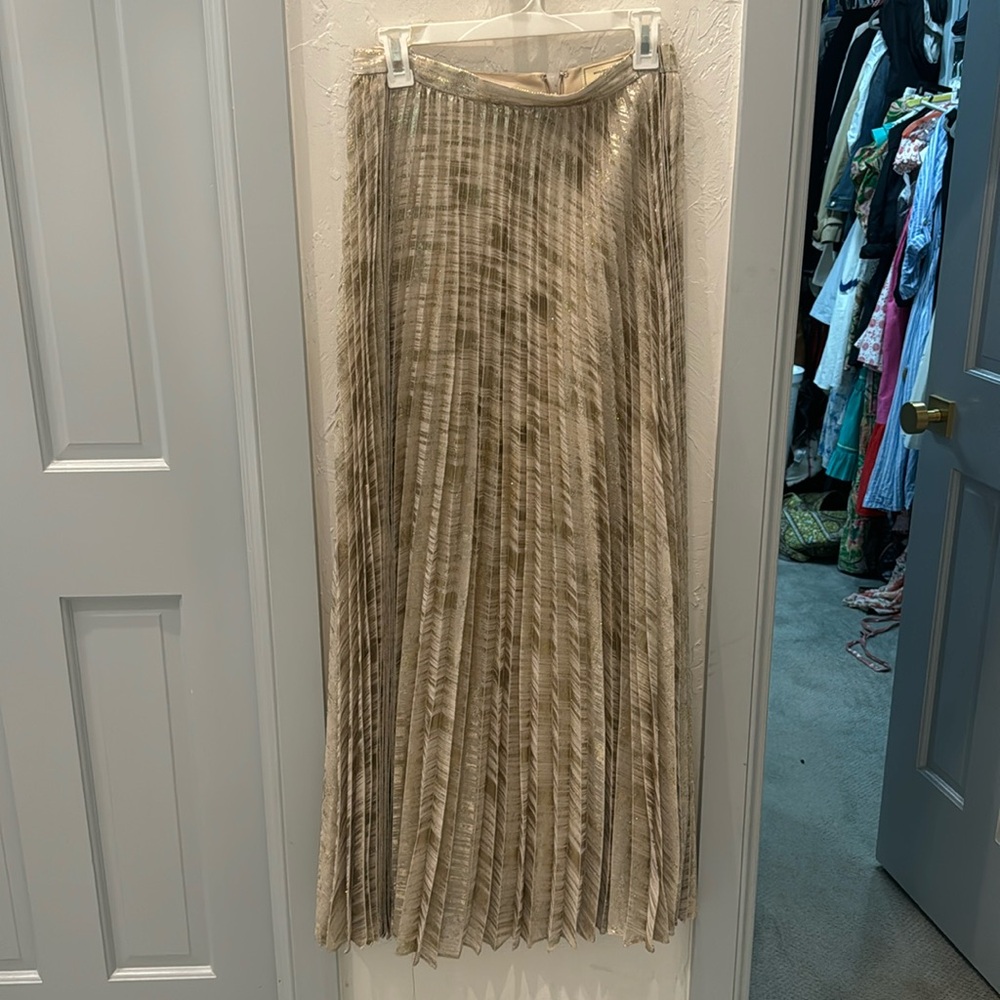 Anthropologie metallic maxi skirt
